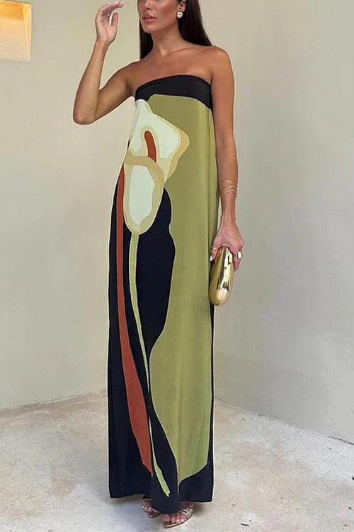 Women's Maxi Dress Multi Color Size M Rayon Blend-4