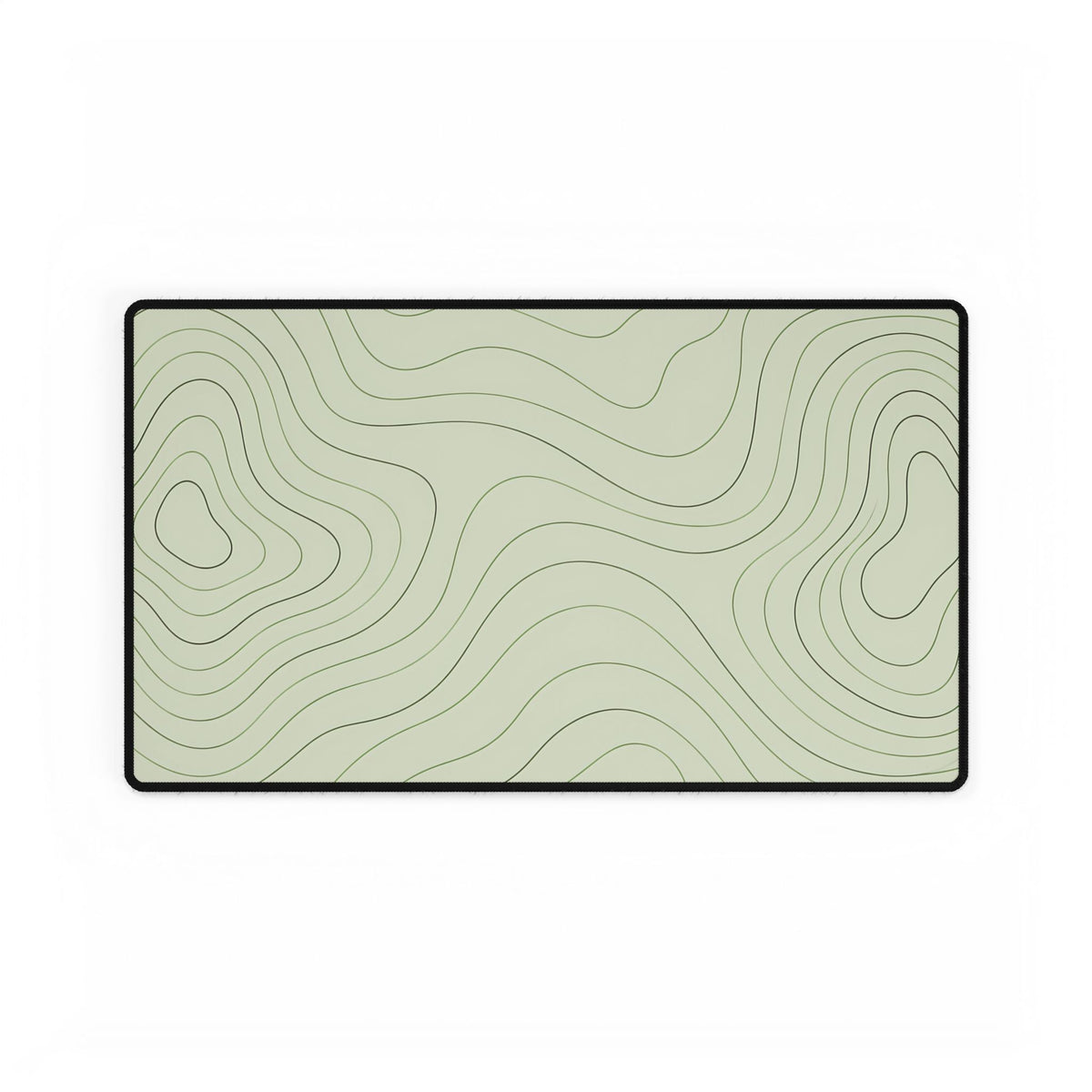 Sage Green Topographic Desk Mat, 23.6 × 13.8 in, flat front view.