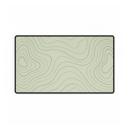 Sage Green Topographic Desk Mat, 23.6 × 13.8 in, flat front view.