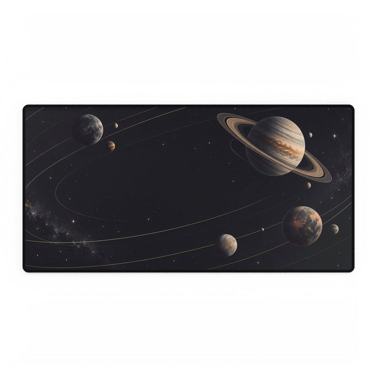 Midnight Orbit Planet Desk Mat - Large front view | BTendance