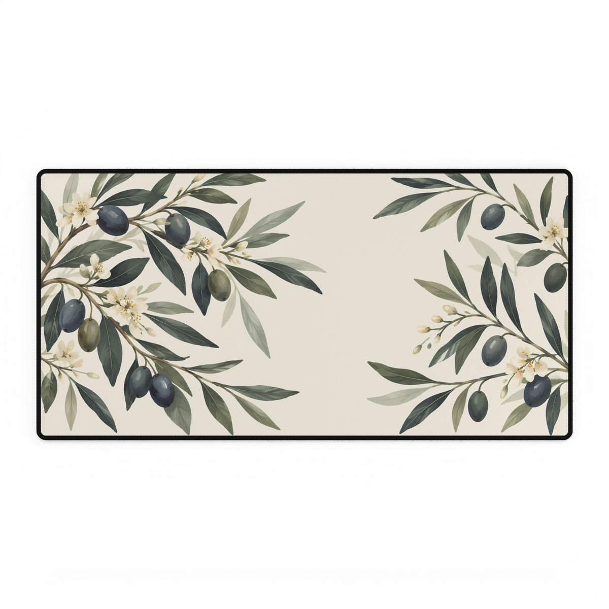 Olive Branch Desk Mat, 31.5 × 15.5 in, flat front view.