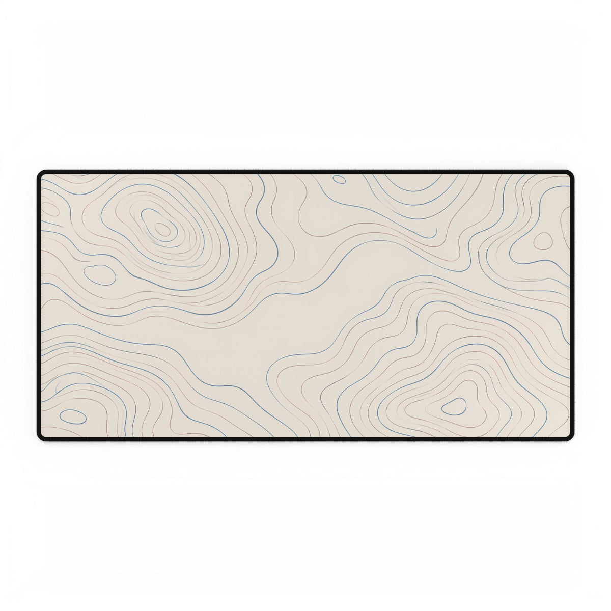 Ivory Topographic Desk Mat, 31.5 × 15.5 in, flat front view.