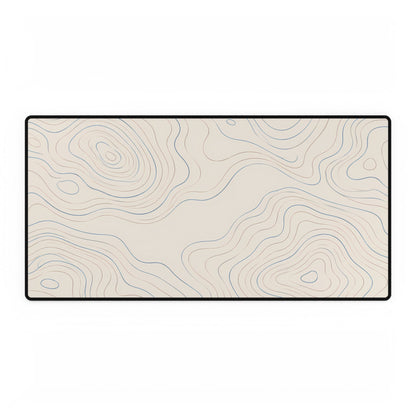 Ivory Topographic Desk Mat, 31.5 × 15.5 in, flat front view.