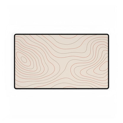 Terracotta Topographic Desk Mat, 23.6 × 13.8 in, flat front view.