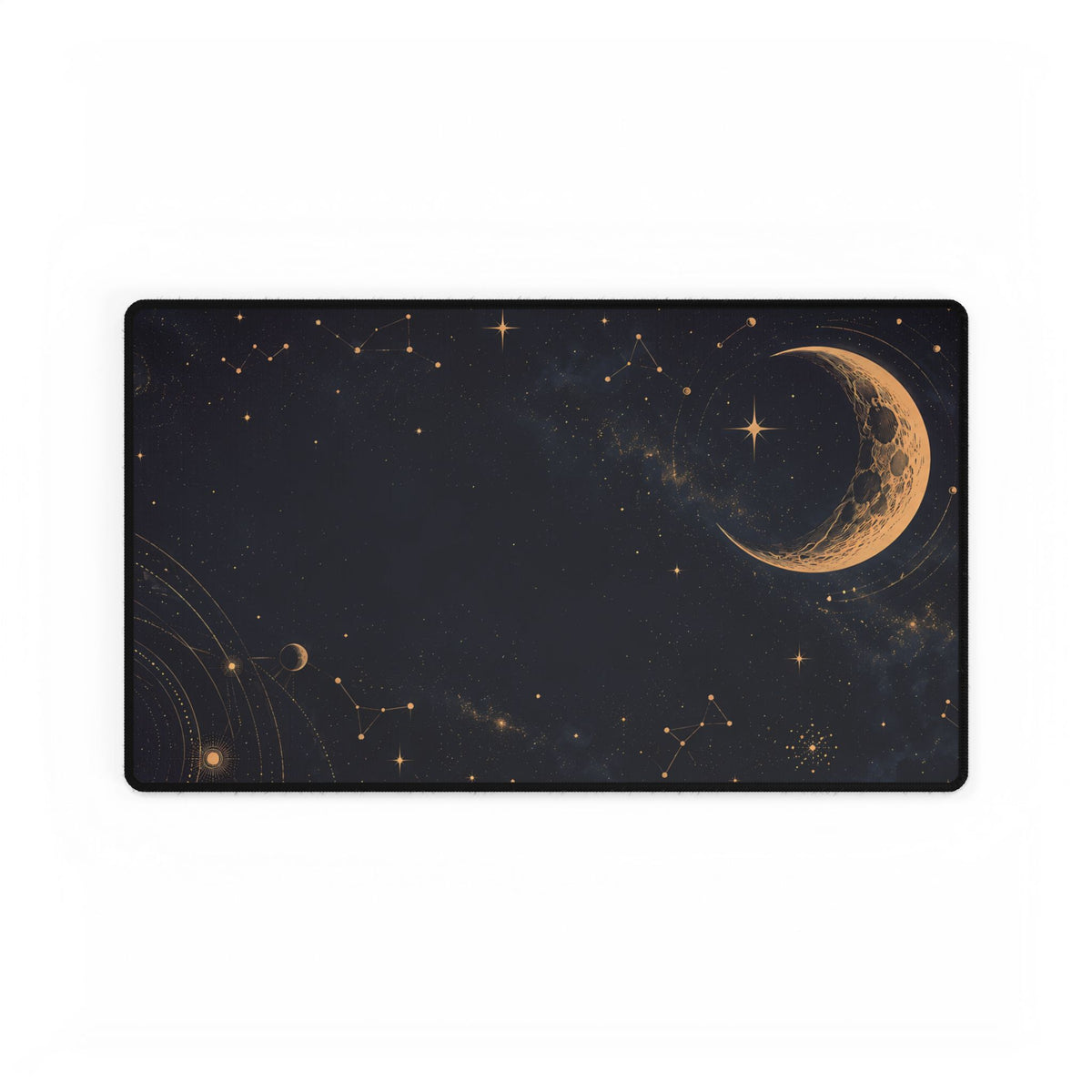 Lunar Gold Space Desk Mat - Medium front view | BTendance