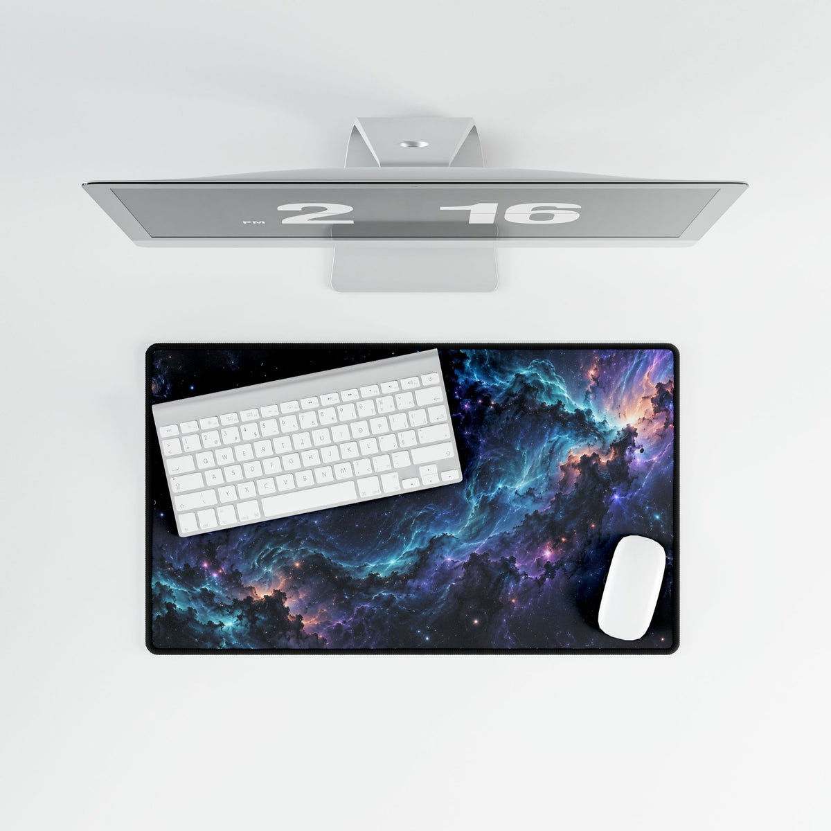 Nebula Drift Galaxy Desk Mat - Medium overhead computer setup | BTendance
