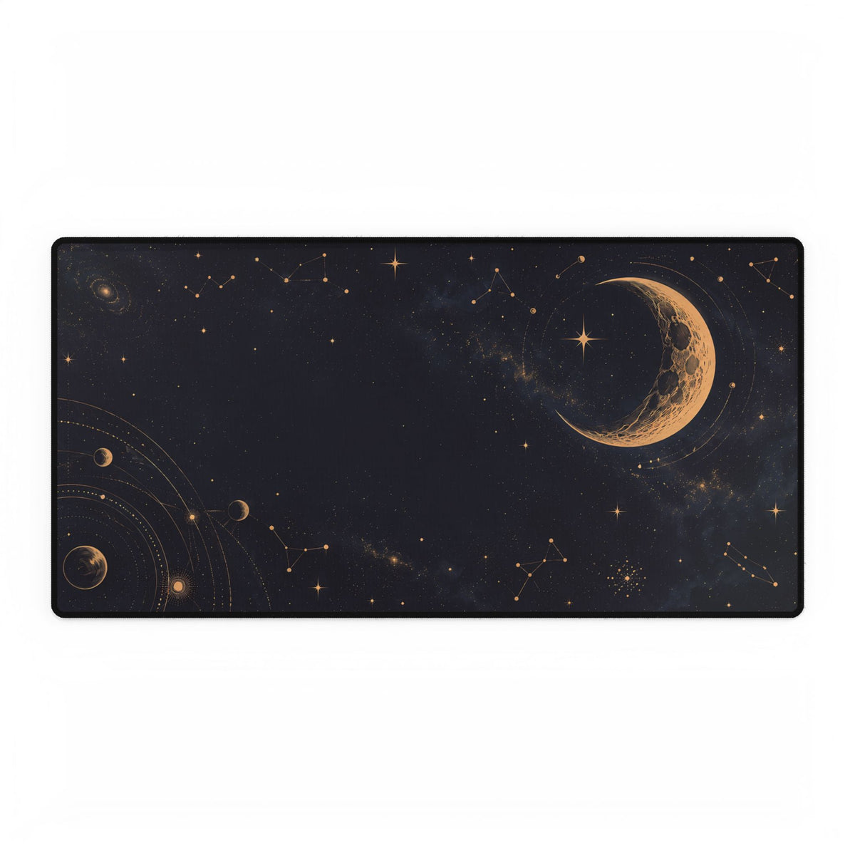 Lunar Gold Space Desk Mat - Large front view | BTendance