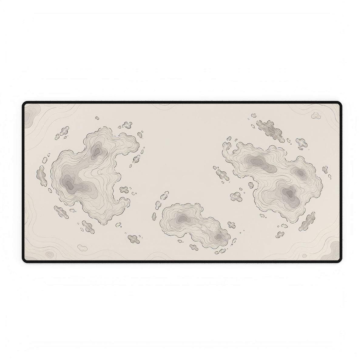 Neutral Topographic Desk Mat, 31.5 × 15.5 in, flat front view.