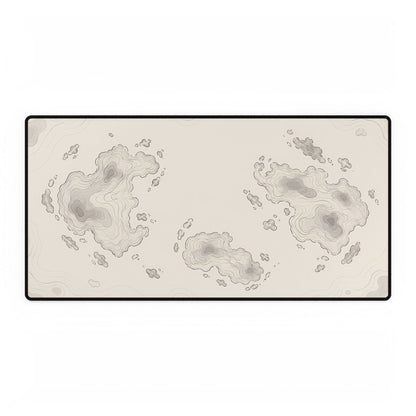 Neutral Topographic Desk Mat, 31.5 × 15.5 in, flat front view.