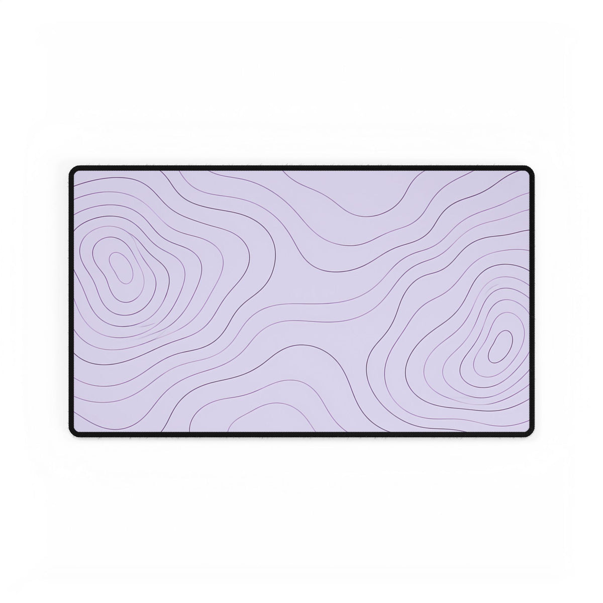Lavender Topographic Desk Mat, 23.6 × 13.8 in, flat front view.