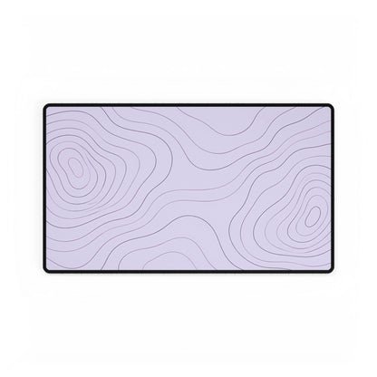 Lavender Topographic Desk Mat, 23.6 × 13.8 in, flat front view.