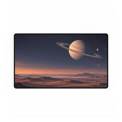 Saturn Dawn Space Desk Mat - Medium front view | BTendance