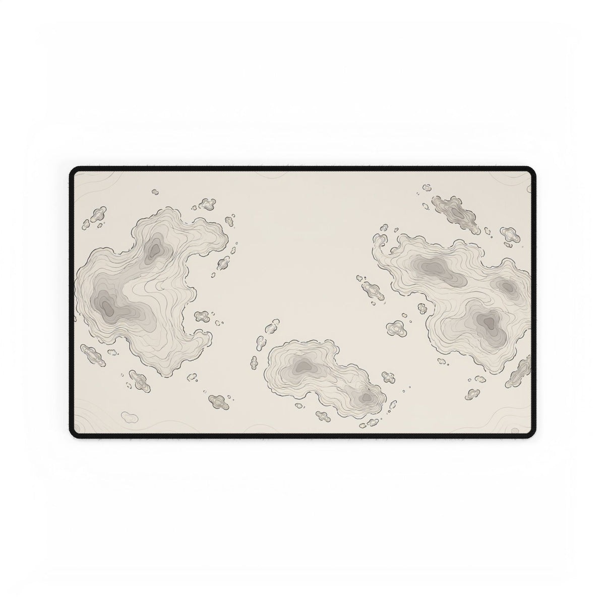 Neutral Topographic Desk Mat, 23.6 × 13.8 in, flat front view.