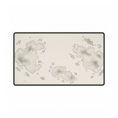 Neutral Topographic Desk Mat, 23.6 × 13.8 in, flat front view.