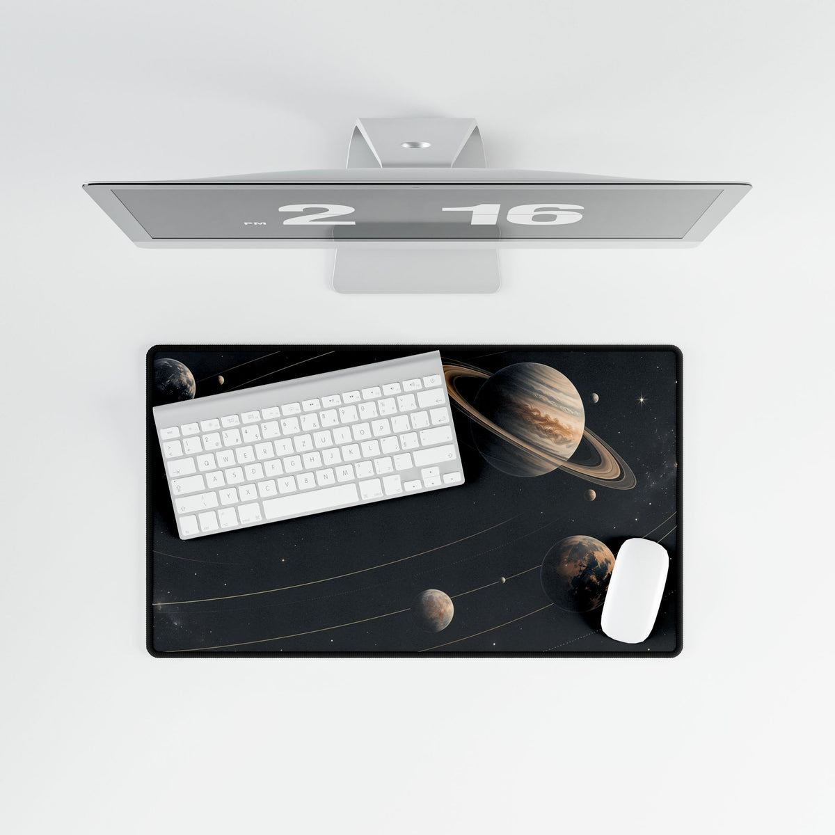 Midnight Orbit Planet Desk Mat - Medium overhead computer setup | BTendance