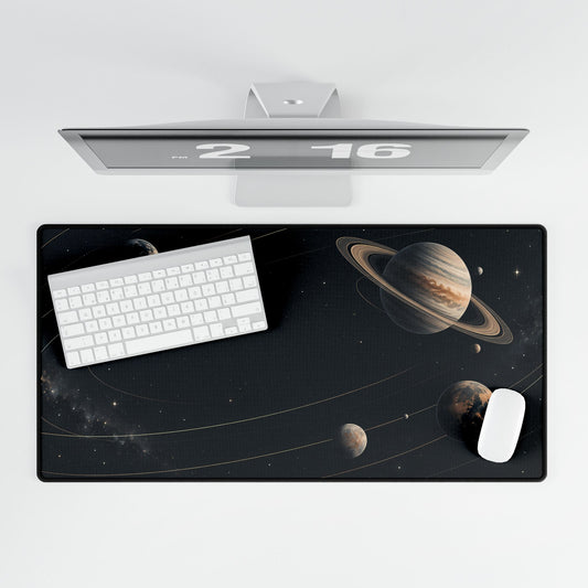 Midnight Orbit Planet Desk Mat - Large overhead computer setup | BTendance