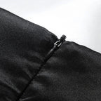 Women's Evening Gown Black Size M Satin - Elegant Formal Dress for Special Occasions-3
