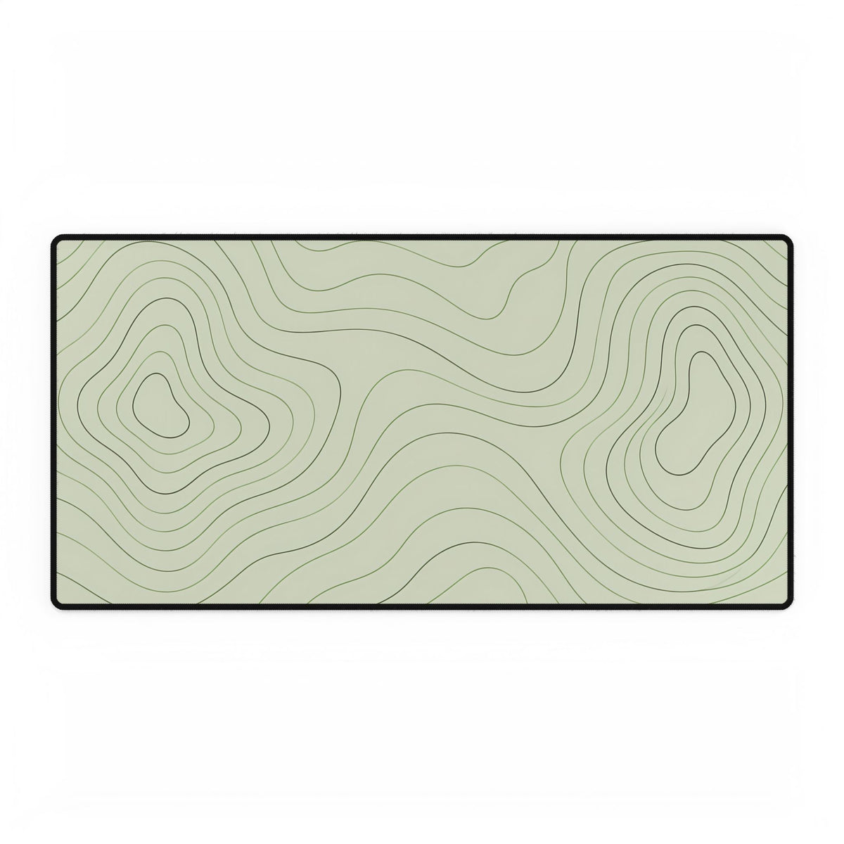 Sage Green Topographic Desk Mat, 31.5 × 15.5 in, flat front view.