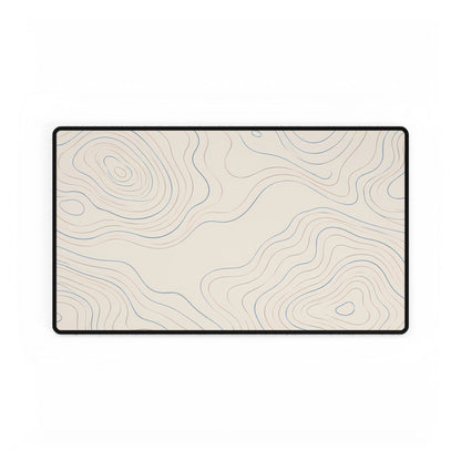 Ivory Topographic Desk Mat, 23.6 × 13.8 in, flat front view.