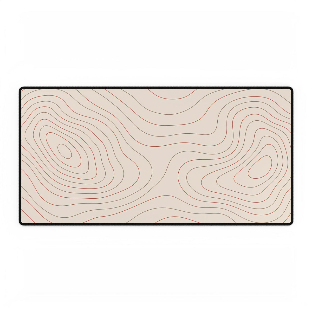 Terracotta Topographic Desk Mat, 31.5 × 15.5 in, flat front view.