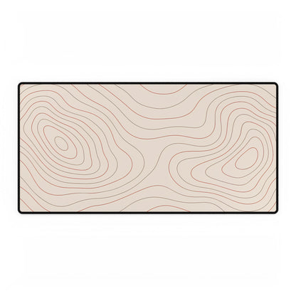 Terracotta Topographic Desk Mat, 31.5 × 15.5 in, flat front view.