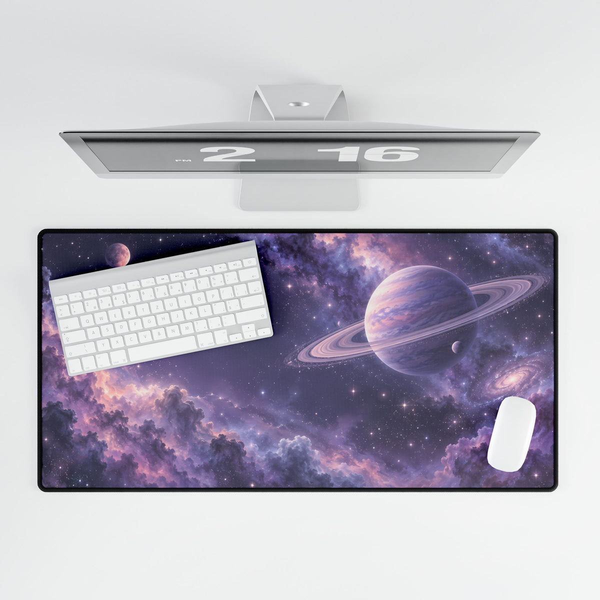 Pastel Stardust Space Desk Mat - Large overhead computer setup | BTendance