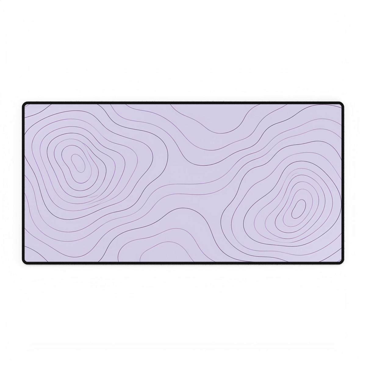 Lavender Topographic Desk Mat, 31.5 × 15.5 in, flat front view.