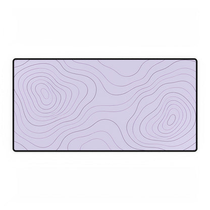 Lavender Topographic Desk Mat, 31.5 × 15.5 in, flat front view.