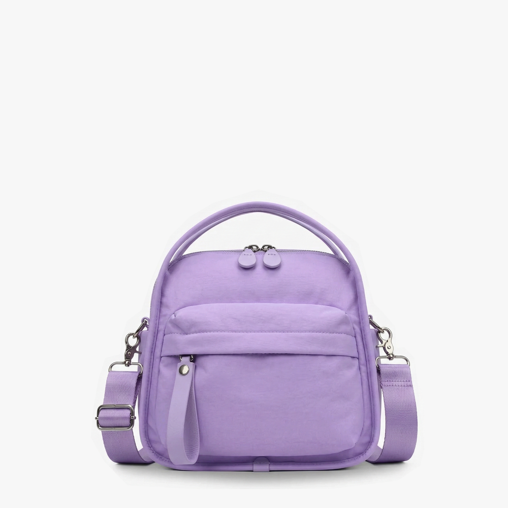 Multi-Pocket Crossbody Bag – Monceau Adjustable Strap — Lavender, front view | BTendance