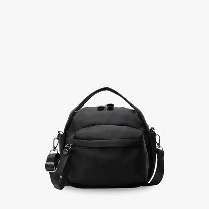 Multi-Pocket Crossbody Bag – Monceau Adjustable Strap — Black, front view | BTendance