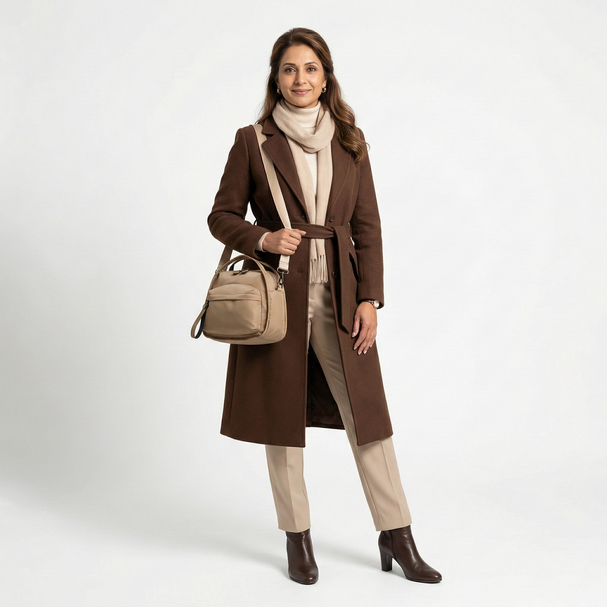 Multi-Pocket Crossbody Bag – Monceau Adjustable Strap — Khaki, crossbody outfit styling | BTendance