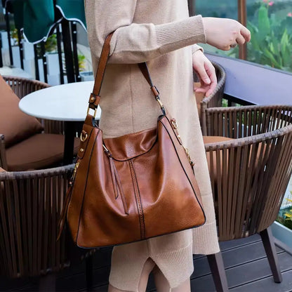 Hobo Shoulder Bag with Pouch – Adjustable Strap — Brown, shoulder carrying | BTendance