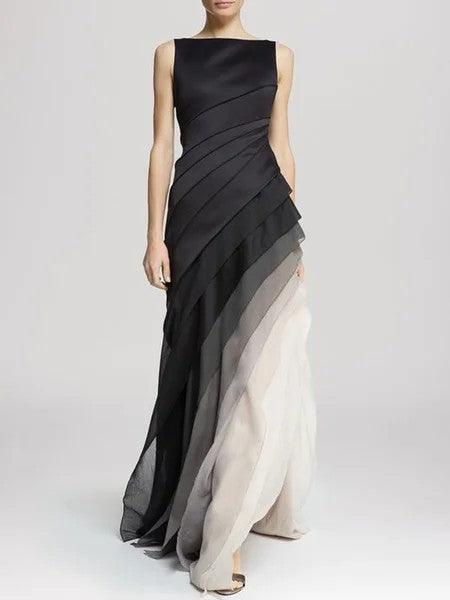 Variant image for Women's Evening Gown Black Size M Satin - Elegant Formal Dress for Special Occasions-1