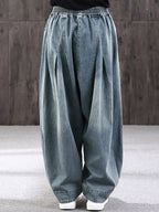 Women's Plus Size Loose Denim Jeans Blue Cotton Blend