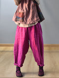 Women's Harem Pants Plus Size Beige 100% Linen Casual