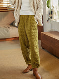 Women's Plus Size Lantern Pants Black Cotton Blend
