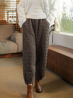 Women's Plus Size Lantern Pants Black Cotton Blend
