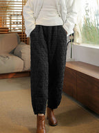 Women's Plus Size Lantern Pants Black Cotton Blend