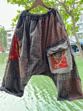 Women's Loose Pants Plus Size Patchwork Cotton Casual