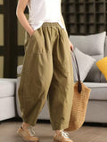 Women's Harem Pants Blue 100% Cotton Casual Style