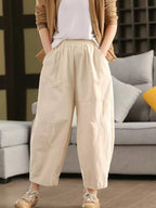 Women's Harem Pants Blue 100% Cotton Casual Style