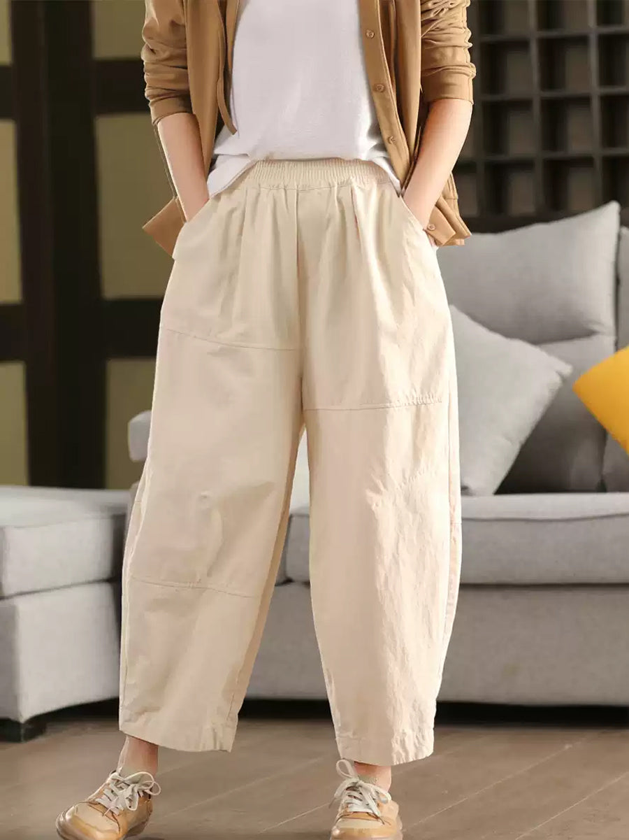 Women's Harem Pants Blue 100% Cotton Casual Style