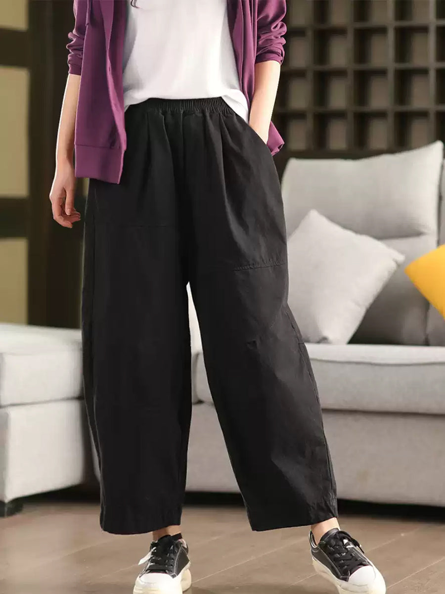 Women's Harem Pants Blue 100% Cotton Casual Style