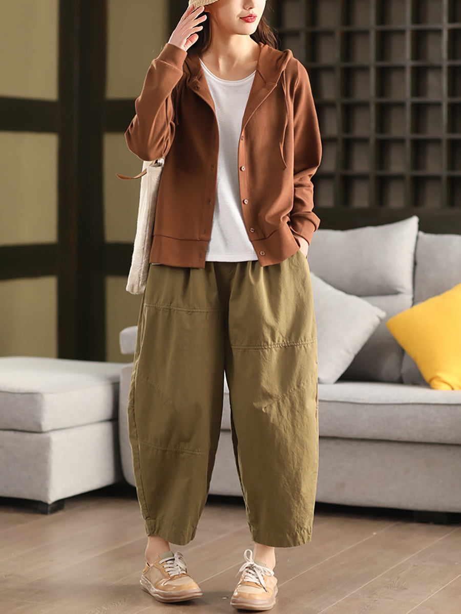 Women's Harem Pants Blue 100% Cotton Casual Style