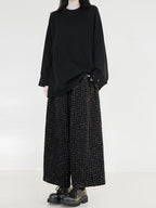 Women's Straight Pants Ankle Length Plaid Fleece Lined Blend