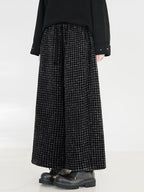 Women's Straight Pants Ankle Length Plaid Fleece Lined Blend