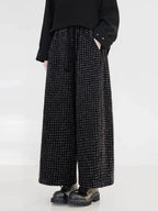 Women's Straight Pants Ankle Length Plaid Fleece Lined Blend