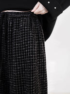 Women's Straight Pants Ankle Length Plaid Fleece Lined Blend