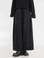 Women's Straight Pants Ankle Length Plaid Fleece Lined Blend