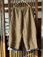 Women's Wide Leg Pants Green Linen Plus Size